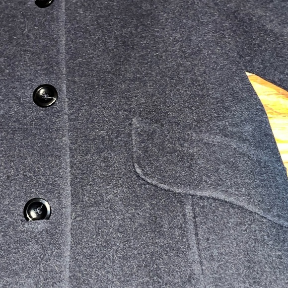 London Fog wool blend pea coat medium black gray button down winter outdoors - Picture 5 of 12